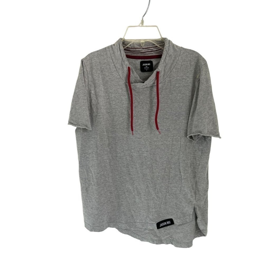 JASON WU short sleeve top drawstring gray Size Med